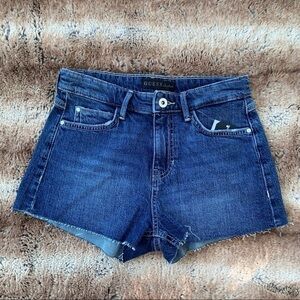 Guess High Rise Raw Hem Jean Short